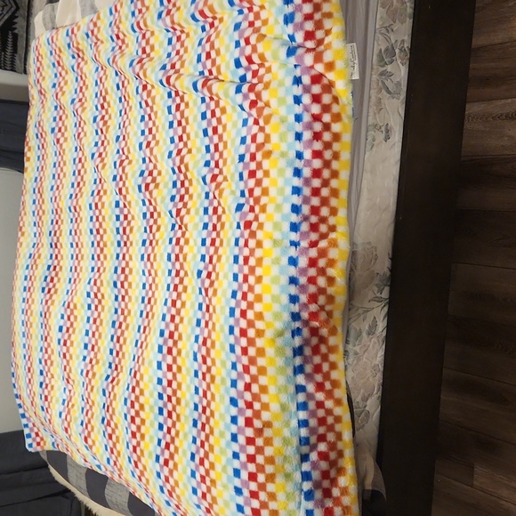 Minky Couture Grande Rainbow Checkered Blanket - Picture 1 of 4